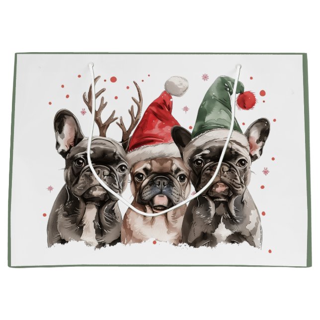 Julens Fransk Bulldog Reindeer Hundar (Framsidan)