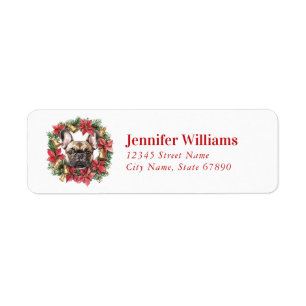 Julens Fransk Bulldog-Returetiketter Returadress Etikett