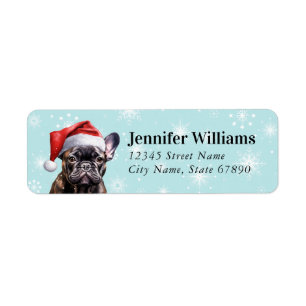 Julens Fransk Bulldog-Returetiketter Returadress Etikett