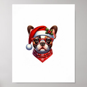 Julens Fransk Bulldog Santa Hat Frenchie Ugly C Poster