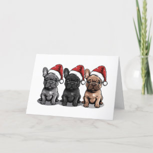 Julens Fransk Bulldog Santa Hund Helgkort