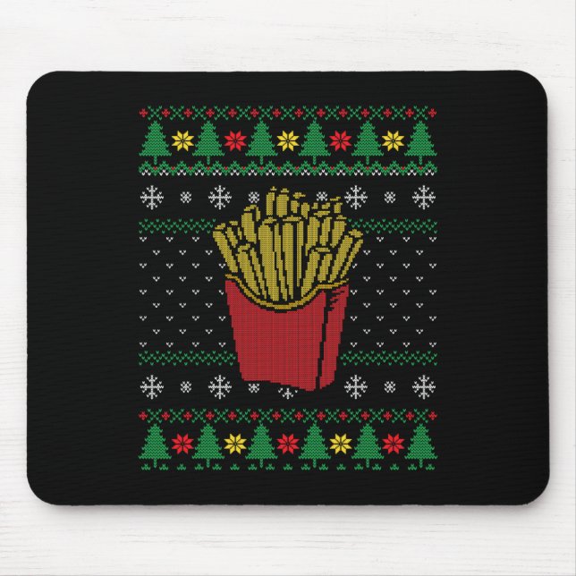 Julens Fransk Fries Ugly Sweater Musmatta (Framsidan)