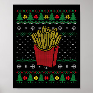 Julens Fransk Fries Ugly Sweater Poster