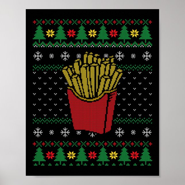 Julens Fransk Fries Ugly Sweater Poster (Framsidan)
