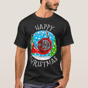 Julens Fransk Horn, Hornist Brass Musician, Xma T Shirt
