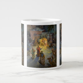Julens gamla nativitet med besökande magiker jumbo mugg