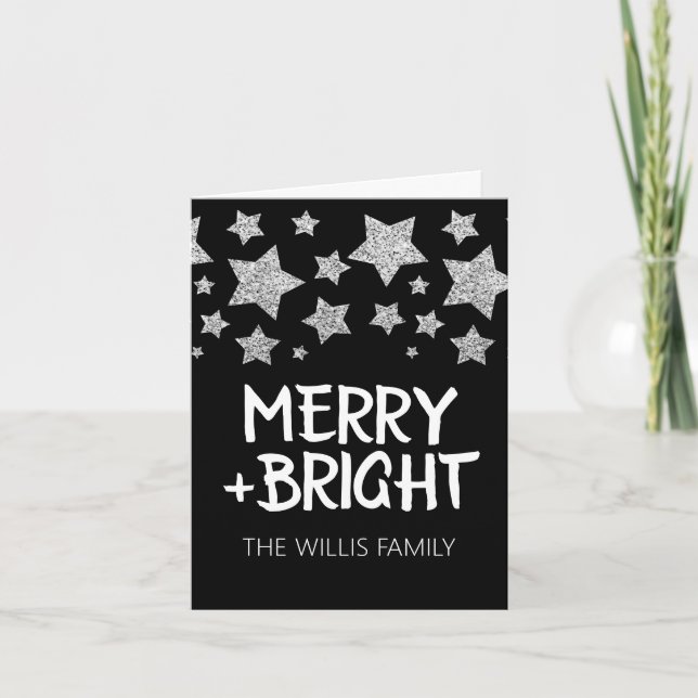Julens Gnistra Stars Merry bright Family namn Kort (Framsida)