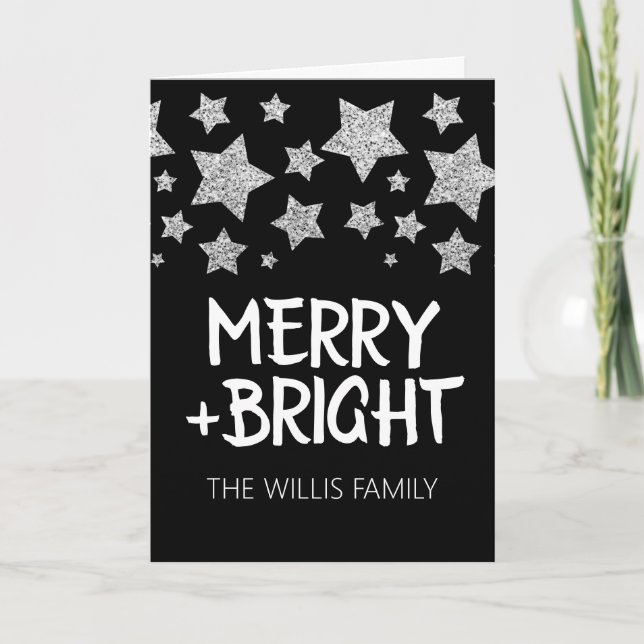 Julens Gnistra Stars Merry bright Family namn Kort (Framsida)