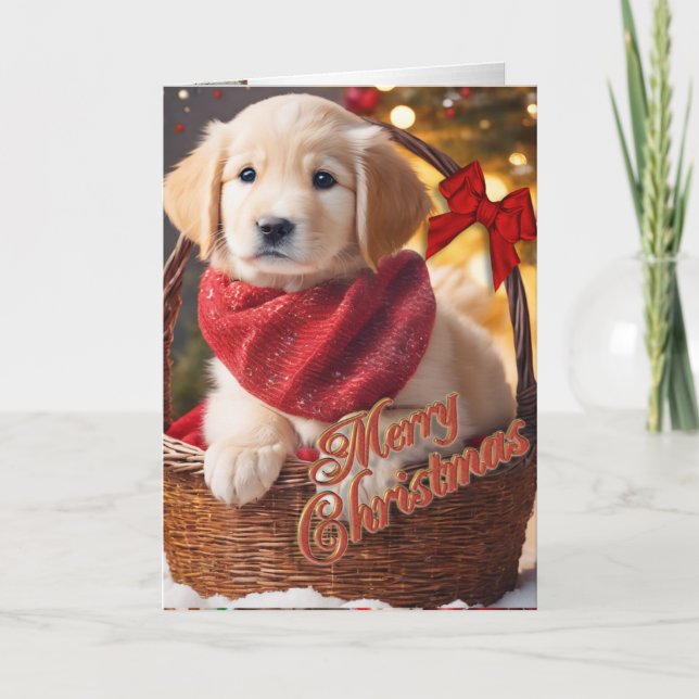 Julens Golden Retriever-kort Helgkort (Framsida)