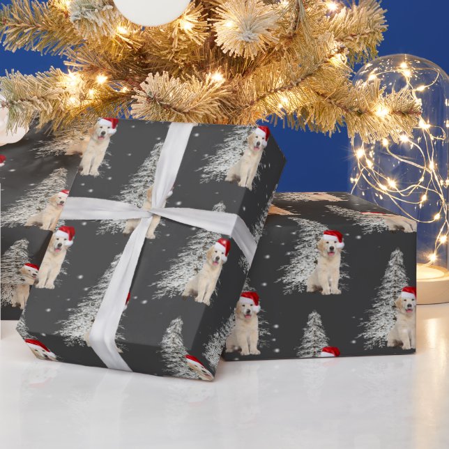Julens Golden Retriever och Träd Wrapping Pape Presentpapper (Helgdagar)