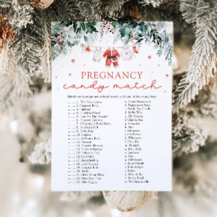 Julens Gravid Candy Match Baby Shower Game Inbjudningar
