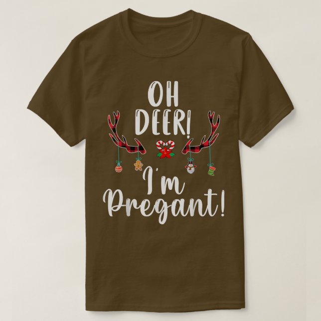 Julens Gravid Meddelande Oh Hjort jag är Pregn T Shirt (Design framsida)