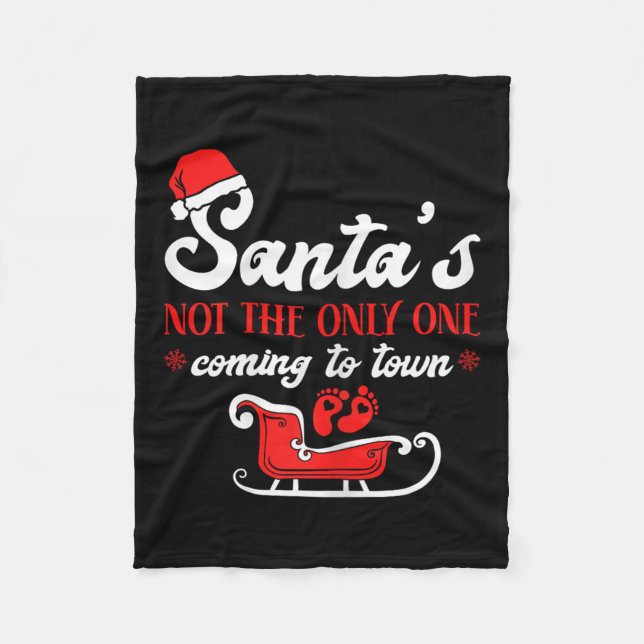 Julens Gravid Meddelande om jultomtens Baby Fleecefilt (Framsidan)