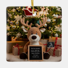 Julens Gravid Meddelande om söta renar Julgransprydnad Keramik
