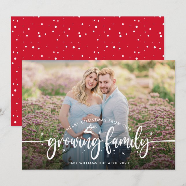 Julens Gravid Photo Meddelande (Fram/baksida)