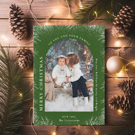 Julens Grönt Arch & Snö Photo Helg Vykort