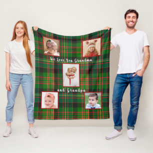 Julens Grönt Blåblå Tartan Play Photo Fleecefilt
