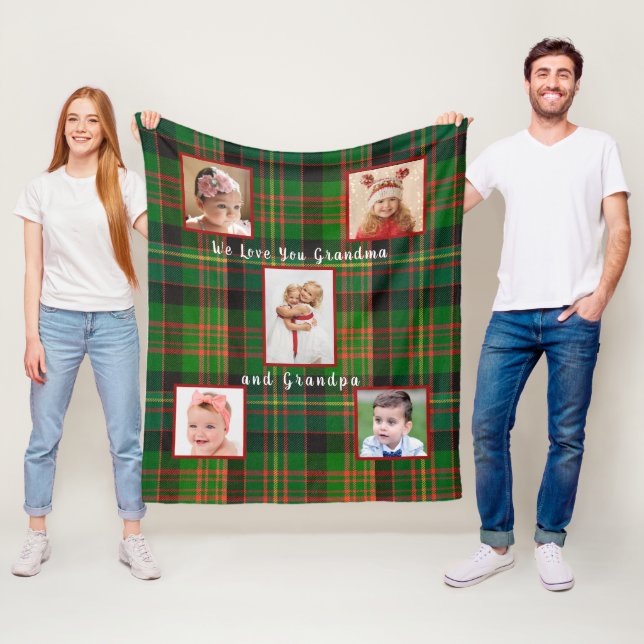Julens Grönt Blåblå Tartan Play Photo Fleecefilt (På plats)