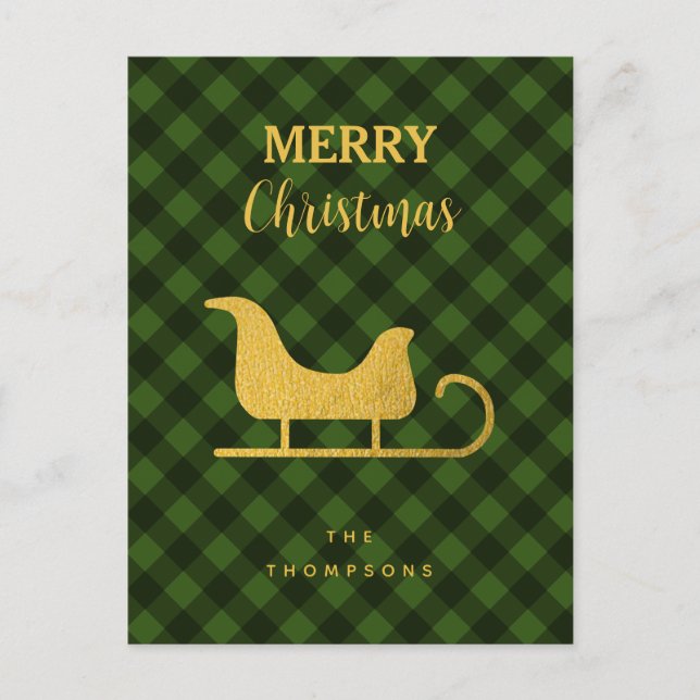 Julens Grönt Black Buffalo Play Santa Sleigh Helg Vykort (Framsida)