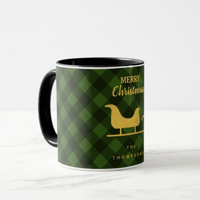 Julens Grönt Black Buffalo Play Santa Sleigh Mugg (Framsida vänster)