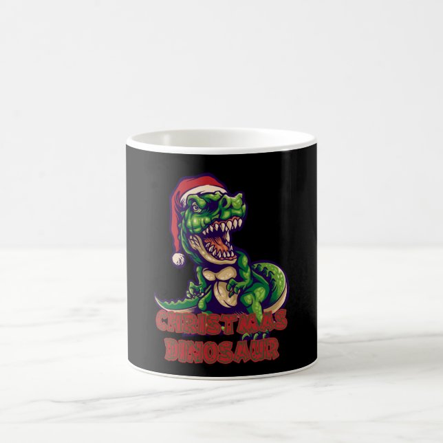 Julens Grönt Dinosaur | Dinosauriedesign Kaffemugg (Center)