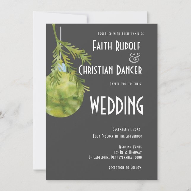 Julens Grönt för prydnadsföremål, Modern Bröllop Meddelande (Framsida)