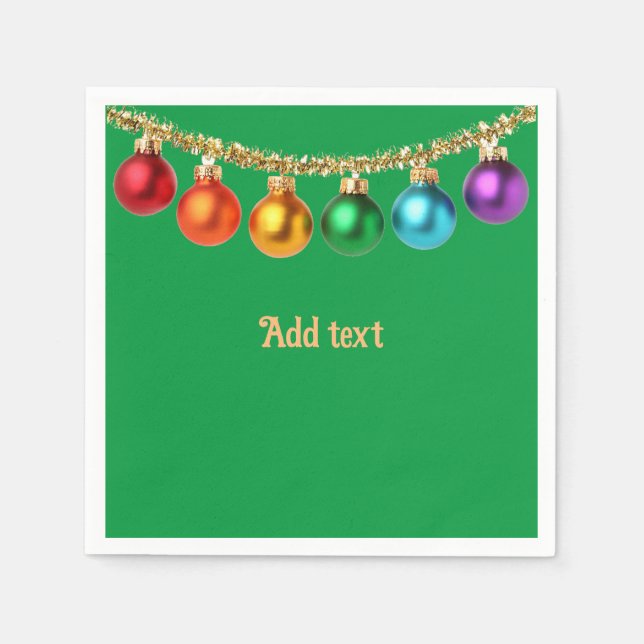 Julens Grönt för prydnadsmall Napkins Pappersservett (Framsidan)