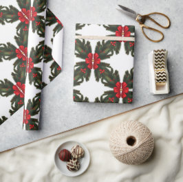 Julens Grönt Garland Red Rows Guld-accent Presentpapper