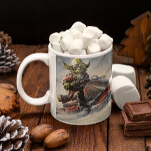 Julens Grönt Goblin #5 som kör en snömobil