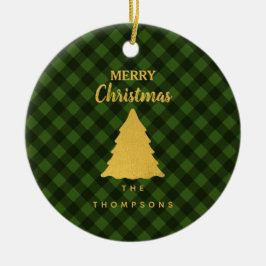 Julens Grönt och Black Buffalo Play Julafton Träd Julgransprydnad Keramik