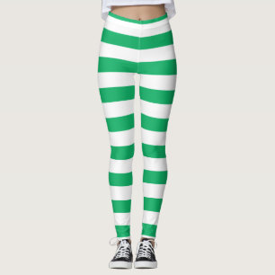 Julens Grönt och Vita Wide Rand Leggings