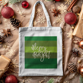 Julens Grönt Rand Merry och Bright Helgdag Tygkasse