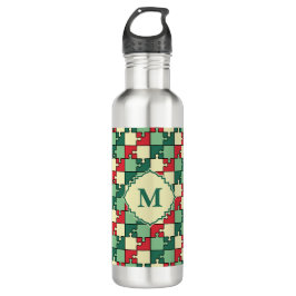 Julens Grönt Red Geometric Puzzle Biet Mönster