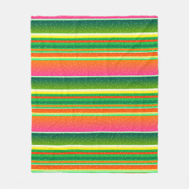 Julens grönt - röd, unik originalversion strimlad fleecefilt