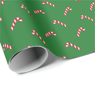 Julens grönt röd vit söt candy cane mönster presentpapper