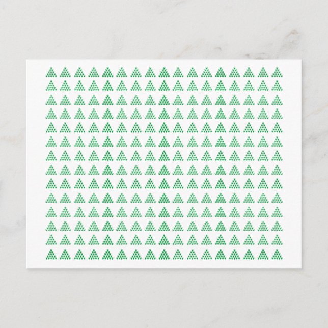 Julens Grönt, snöflingor Gräs Träd Vykort (Framsida)