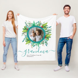 Julens Grönt Utandning Foto Personlig Fleecefilt