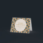 Julens Grönt Vintage Deko-Anpassningsbar, tom Helgkort<br><div class="desc">Det här festive-vikade helgdag-kortet har en vintage art deco-geometrisk form mönster i grönt och guld med ett redigerbart hälsning.</div>