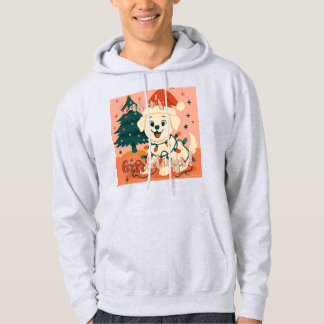 Julens Grrüppningar! Rolig jultomtehund Hoodie