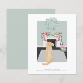 Julens Gult Labrador Hund Fireplace Scene