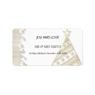 Julens gyllene elegans adressetikett