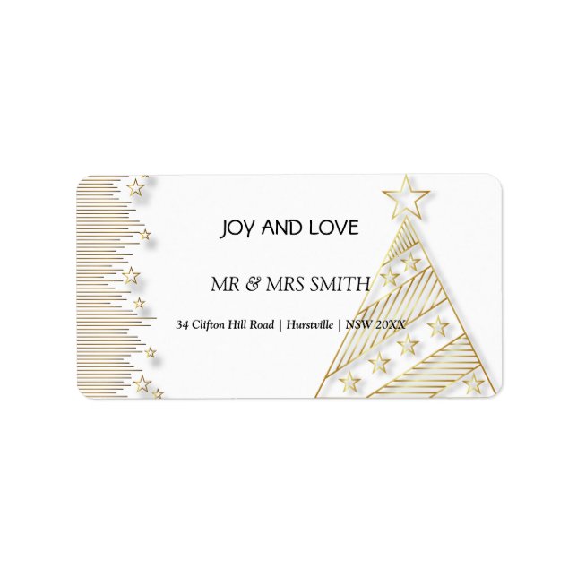 Julens gyllene elegans adressetikett (Framsidan)