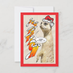 Julens Hårig Meerkat-inbjudan X-Mas Inbjudningar