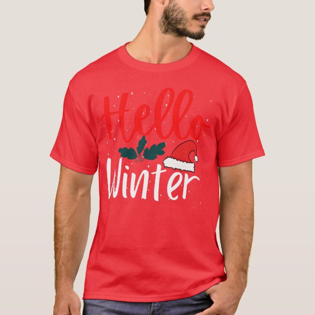 Julens Hej Vinter Kute Julflicka T Shirt (Framsida)