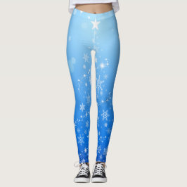 Julens Helgdag Aestesisk shining Star Blue Leggings