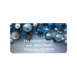 Julens Helgdag - Blåor Adressetikett