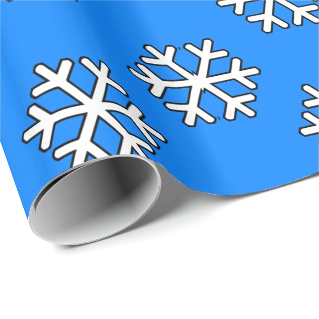 Julens Helgdag Blue & White Snowflake Ornament Presentpapper (Rullad Hörn)