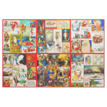 Julens Helgdag Collage Sewing eller Quilt Panel