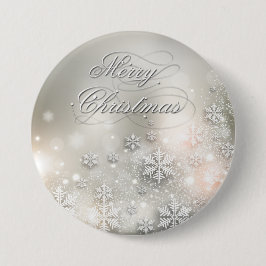 Julens Helgdag Elegant Snowflake Button Knapp