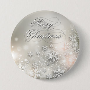 Julens Helgdag Elegant Snowflake Button Knapp